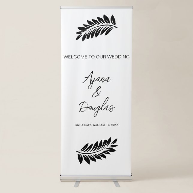 Custom printed Wedding Fabric Signage Ceremony Bac Retractable Banner (Front)