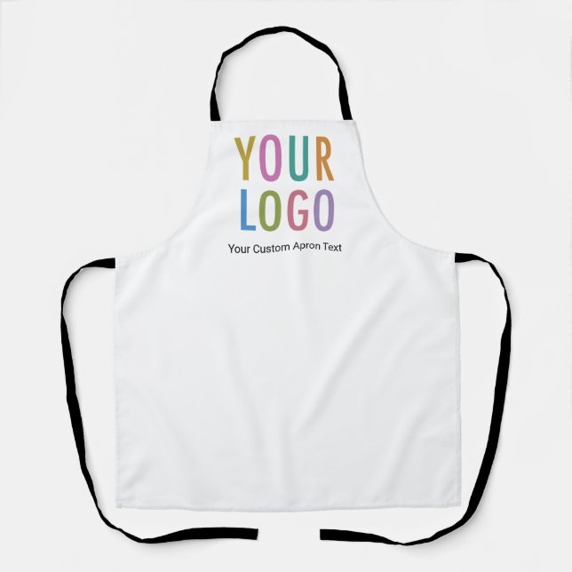Custom Printed White Apron with Logo No Minimum (Front)
