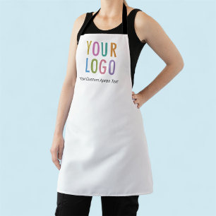 Custom Printed White Apron with Logo No Minimum