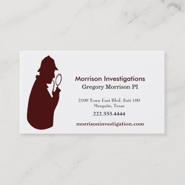 Custom Private Investigation Business Card (Front)