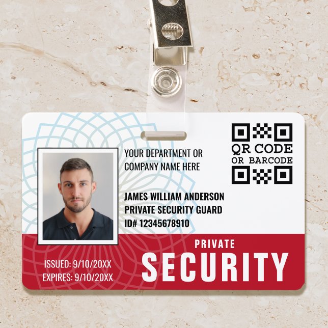 Custom Private Security Guard ID Photo Red Badge (Creator Uploaded)