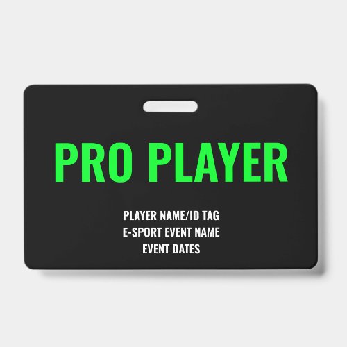 Custom Pro Player Minimalist E-Sport Event Green Badge