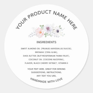 Custom Product Label White Charcoal