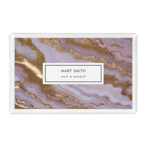 Custom Professional Abstract  Faux Gold Acrylic Tray