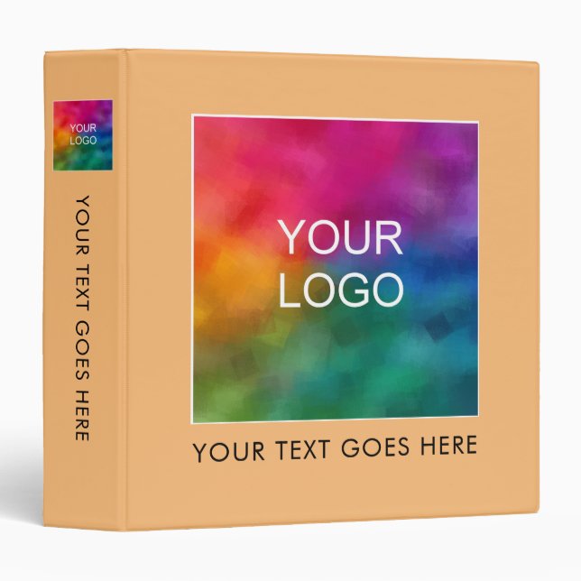Custom Professional Business Company Logo Text 3 Ring Binder (Front/Spine)