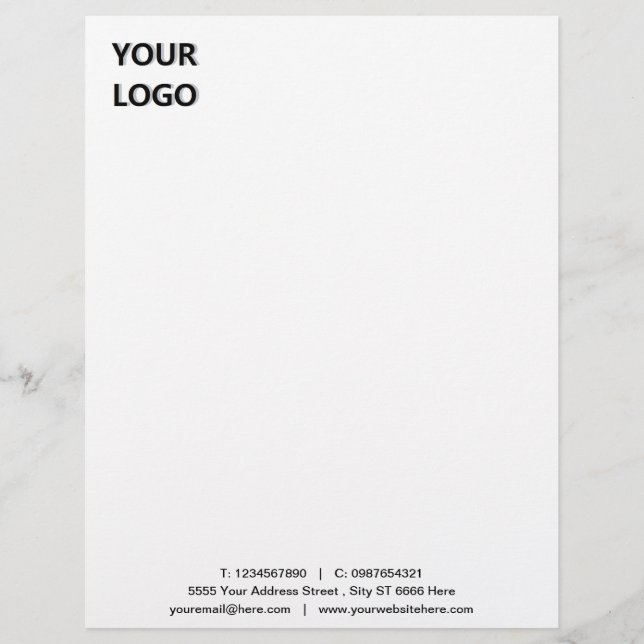 Custom Professional Business Letterhead with Logo (Front)