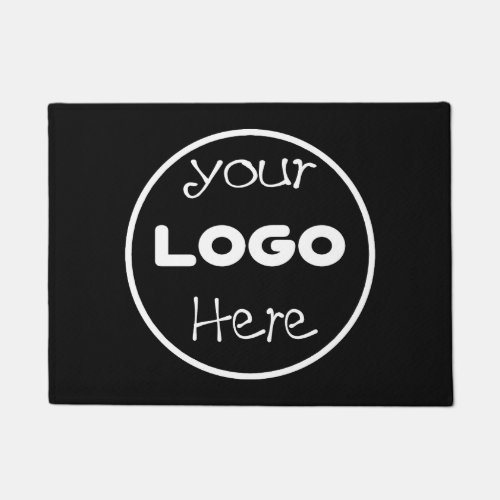 Custom Professional Business Logo Black Doormat