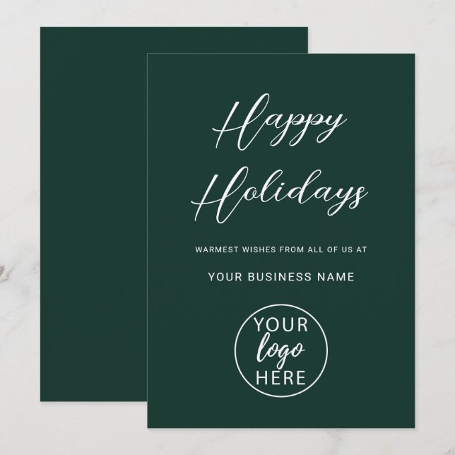 Custom Professional Business Logo Christmas Holiday Card (Front/Back)