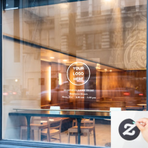 Custom Professional Business Logo Opening Hours Window Cling
