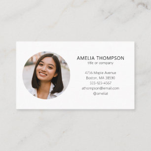 Custom Professional Business Logo Photo White Card