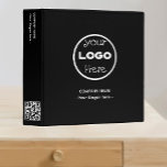 Custom Professional Business Logo & QR Code Black 3 Ring Binder<br><div class="desc">Custom Professional Business Logo & QR Code Black 3 ring binder</div>