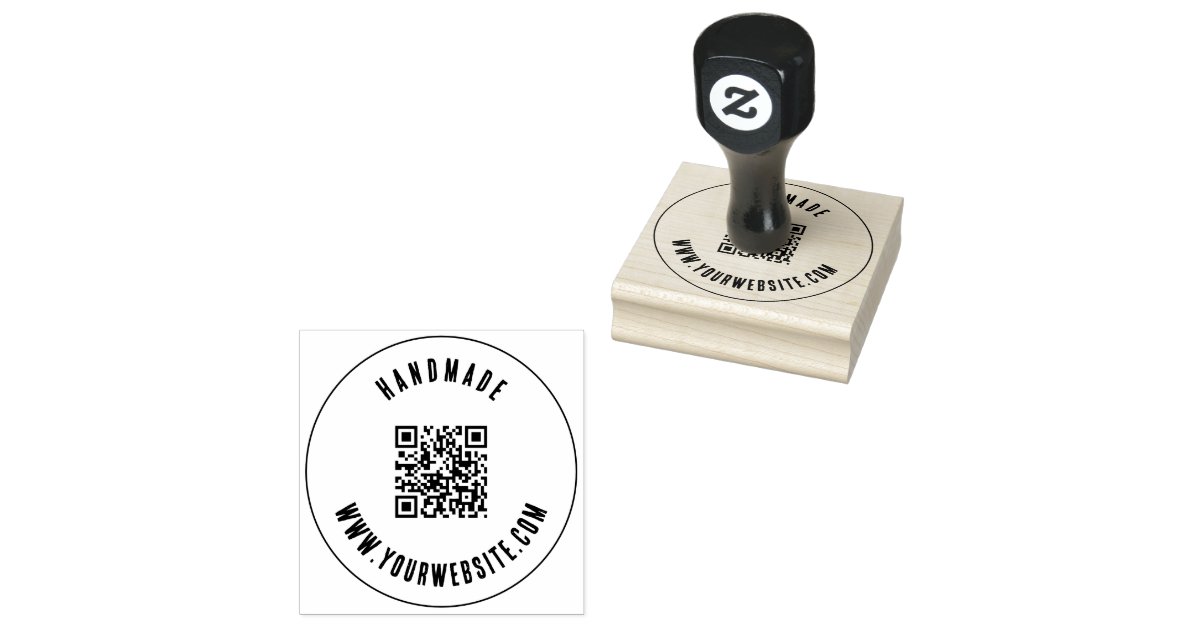 Rubber Qr Code Custom Professional Business QR Code Modern Rustic Rubber Stamp | Zazzle