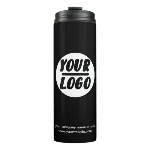custom Professional company business logo and text Thermal Tumbler