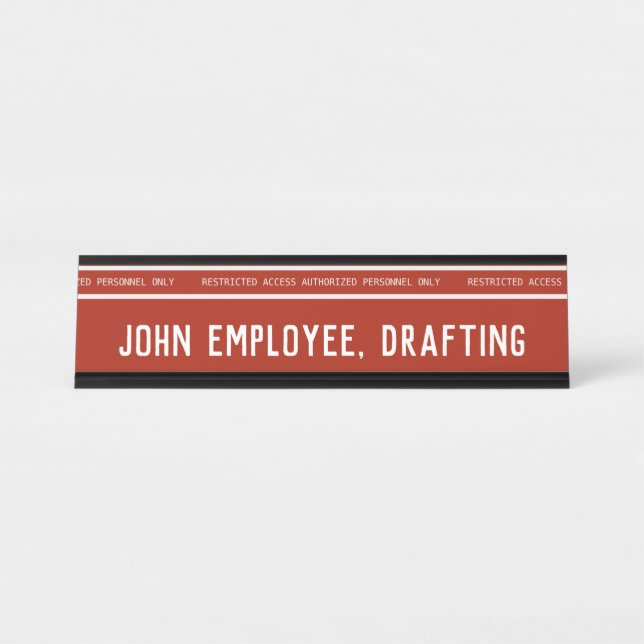 Custom Professional Construction Office Desk Name Plate (Front)