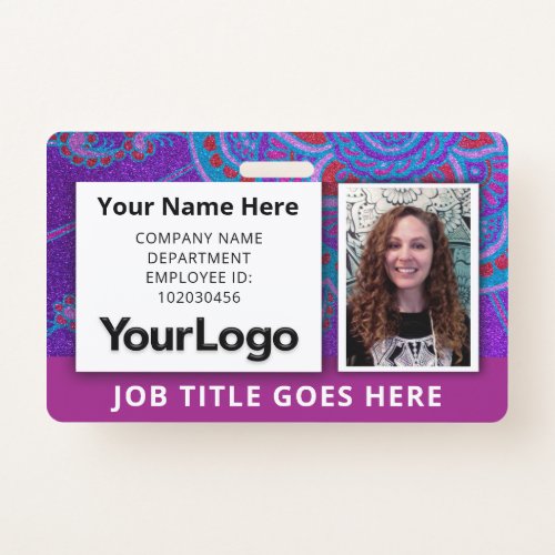 Custom Professional Corporate Employee Photo Name  Badge