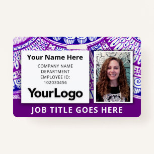 Custom Professional Corporate Employee Photo Name Badge