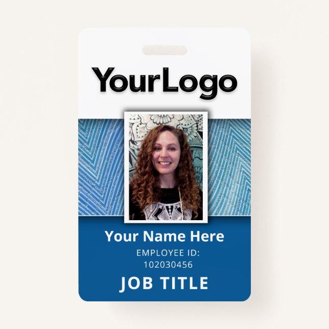Custom Professional Corporate Employee Photo Name  Badge (Front)