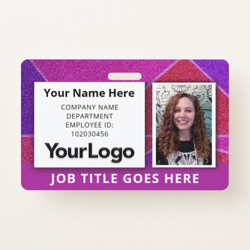 Custom Professional Corporate Employee Photo Name  Badge