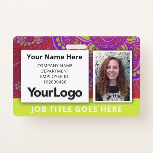 Custom Professional Corporate Employee Photo Name  Badge