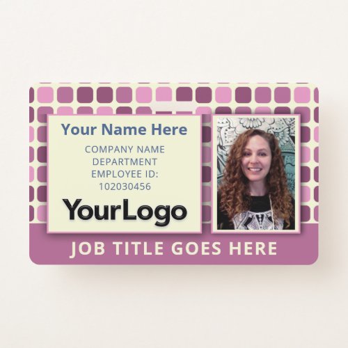 Custom Professional Corporate Employee Photo Name  Badge