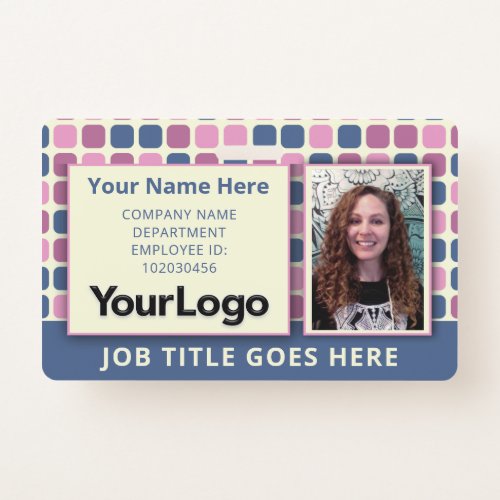 Custom Professional Corporate Employee Photo Name  Badge