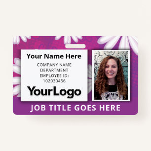 Custom Professional Corporate Employee Photo Name Badge