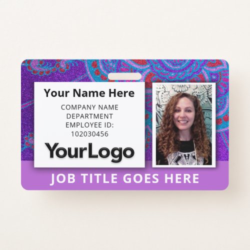 Custom Professional Corporate Employee Photo Name  Badge