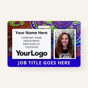 Custom Professional Corporate Employee Photo Name Badge