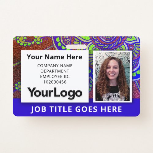 Custom Professional Corporate Employee Photo Name  Badge