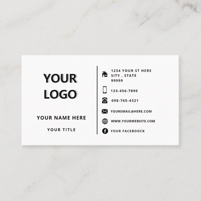 Custom Professional Design Business Card with Logo (Front)