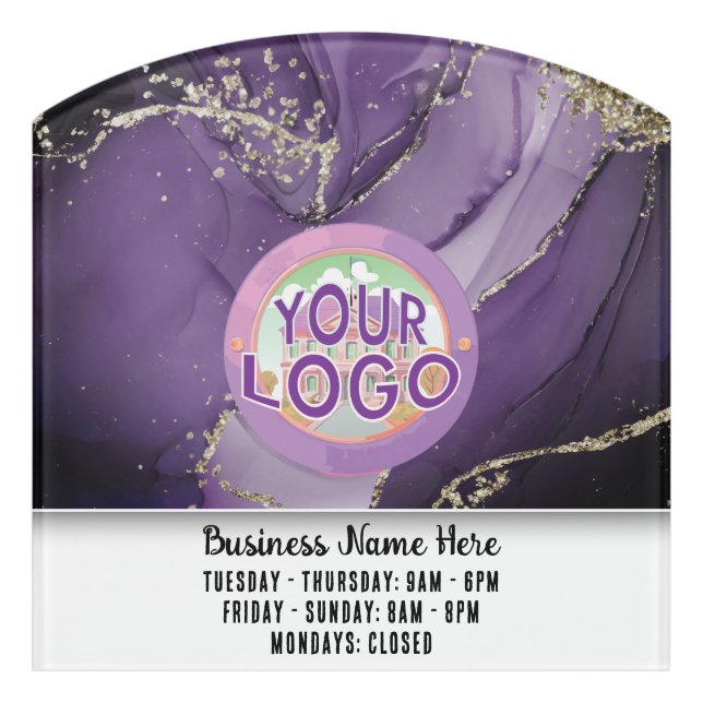 Custom Professional Elegant Business Logo Office Door Sign (Contour Front)