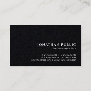 Custom Professional Elegant Luxe Premium Black Business Card