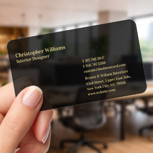 Custom Professional Elegant Modern Premium Black Clear Business Cards