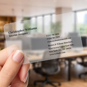 Custom Professional Elegant Modern Premium Frosted Clear Business Cards