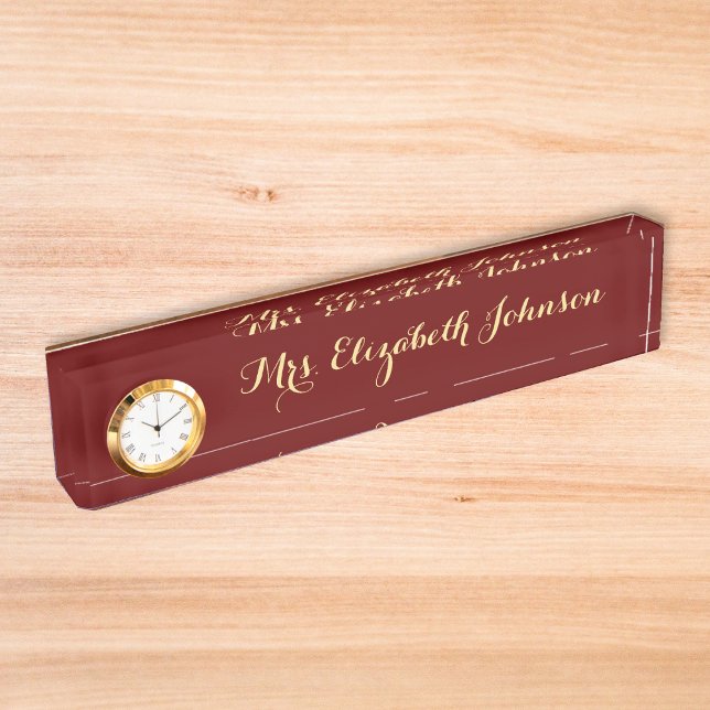 Custom Professional Elegant Script Teacher School Desk Name Plate (Custom Professional Elegant Script Teacher School Desk Name Plate)
