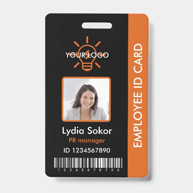 Custom Professional Employee ID Badge with Photo  (Front)