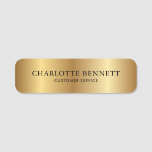 Custom Professional Gold Office Employee Staff Name Tag