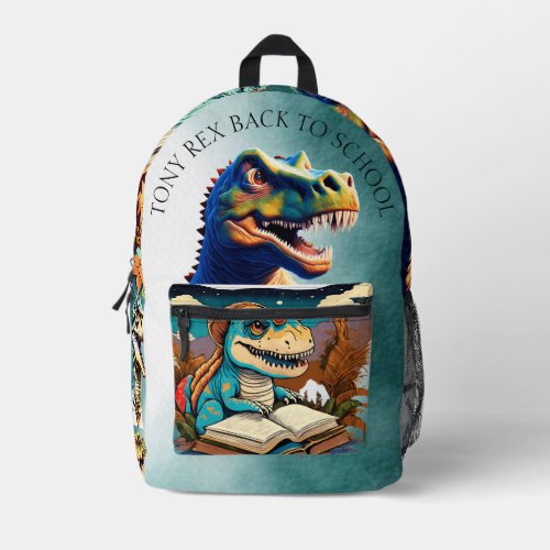 Custom Professional illustration dinosaur Reptile  Printed Backpack