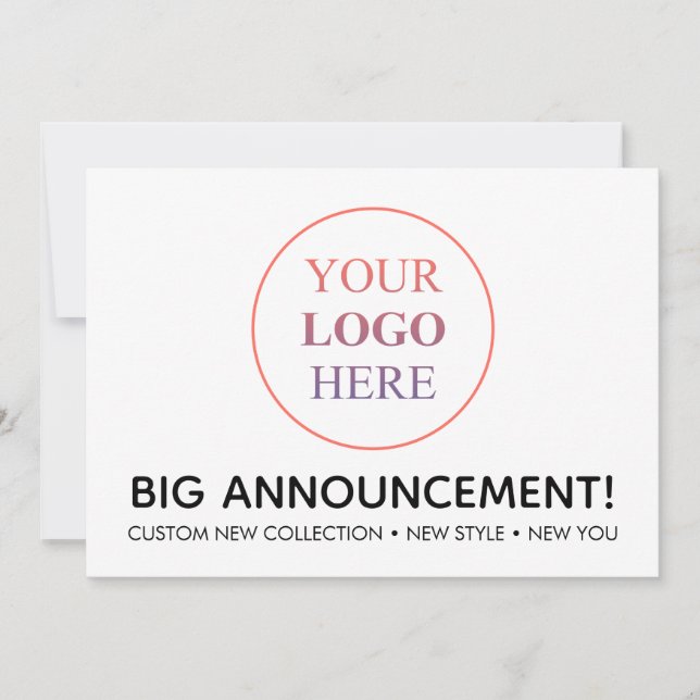 Custom Professional Logo – No Minimum Order Announcement (Front)