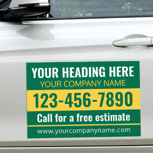 Custom Professional Modern Business Yellow Green Car Magnet