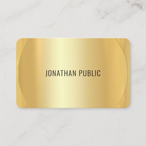 Custom Professional Modern Elegant Faux Gold Luxe Business Card