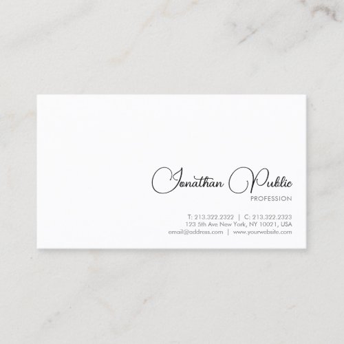 Custom Professional Modern Elegant Simple Business Card