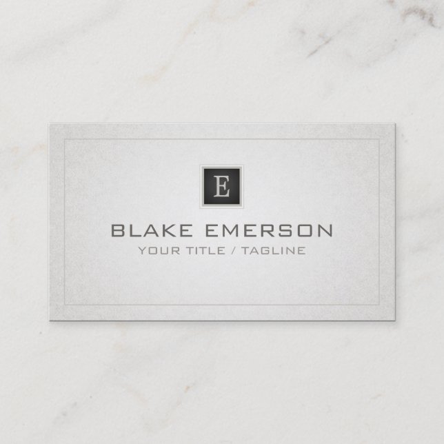 Custom Professional Monogram Business Card - gray (Front)