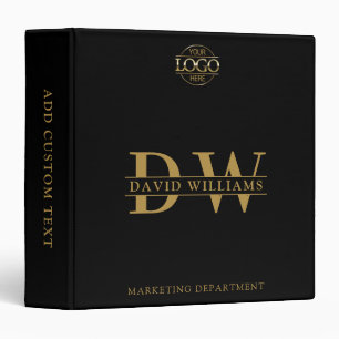 Custom Professional Monogram Initials No Minimum 3 Ring Binder