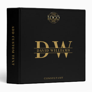 Custom Professional Monogram Initials No Minimum 3 Ring Binder