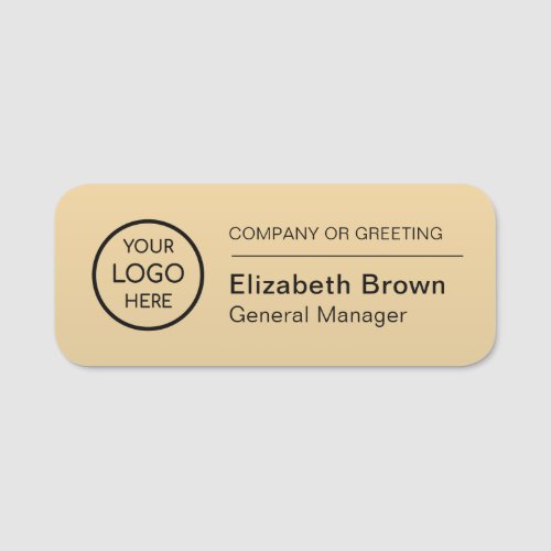 Custom Professional Name Tag With Business Logo