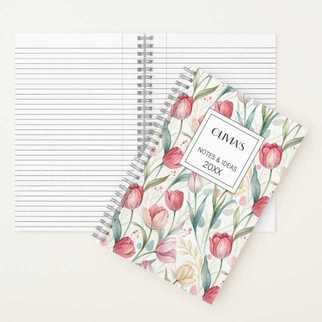 Custom Professional Notebook Modern Tulips (Inside)