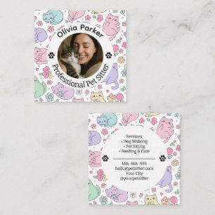 Custom Professional Pet Sitter  Square Business Card