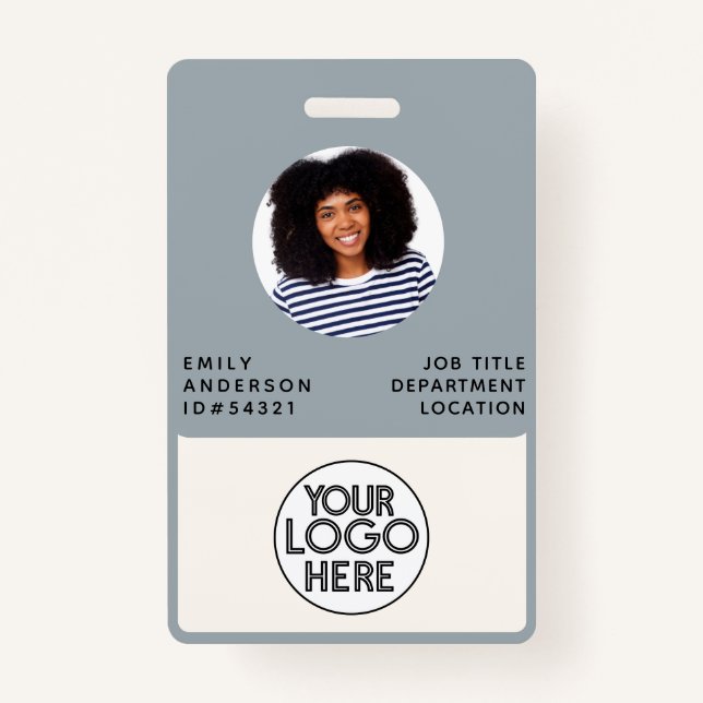 Custom Professional Photo ID Company Logo  Badge (Front)