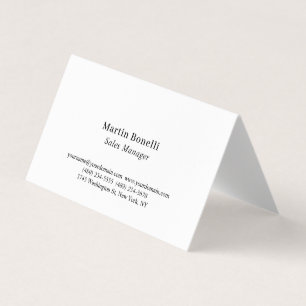 Custom Professional Plain Black & White Classical Business Card